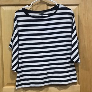Dismero 3/4 sleeve striped scoop neck top size L